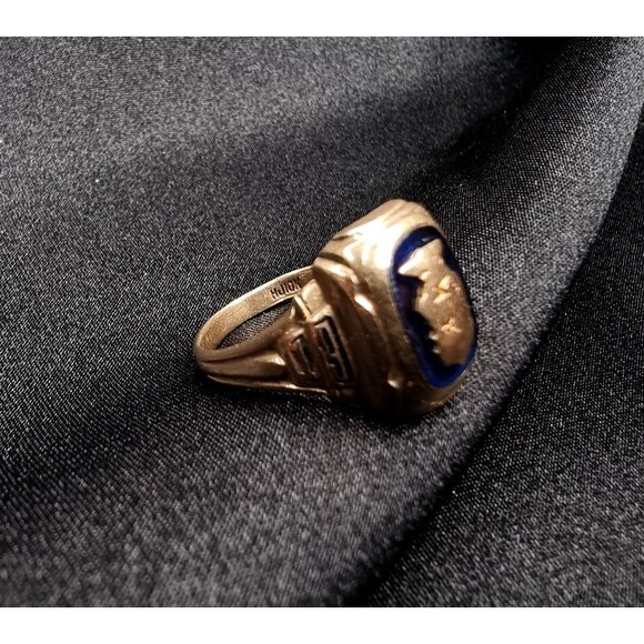 Rare Find Vintage 10K Solid Gold Ring With Blue Stone - Picture 3 of 6